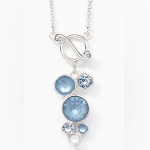 Touchstone Crystal Silver Necklace with Blue Accents